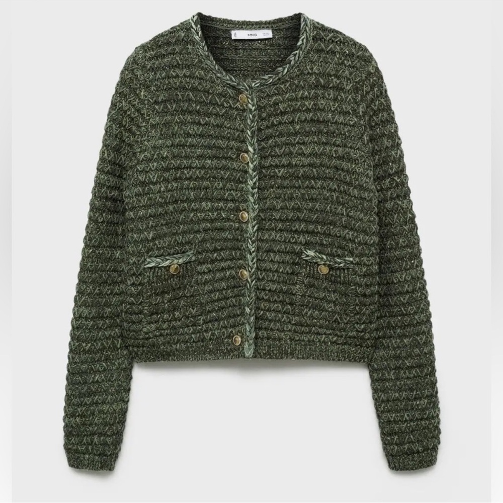 MANGO LUREX CHUNKY-KNIT CARDIGAN SIZE M NWT